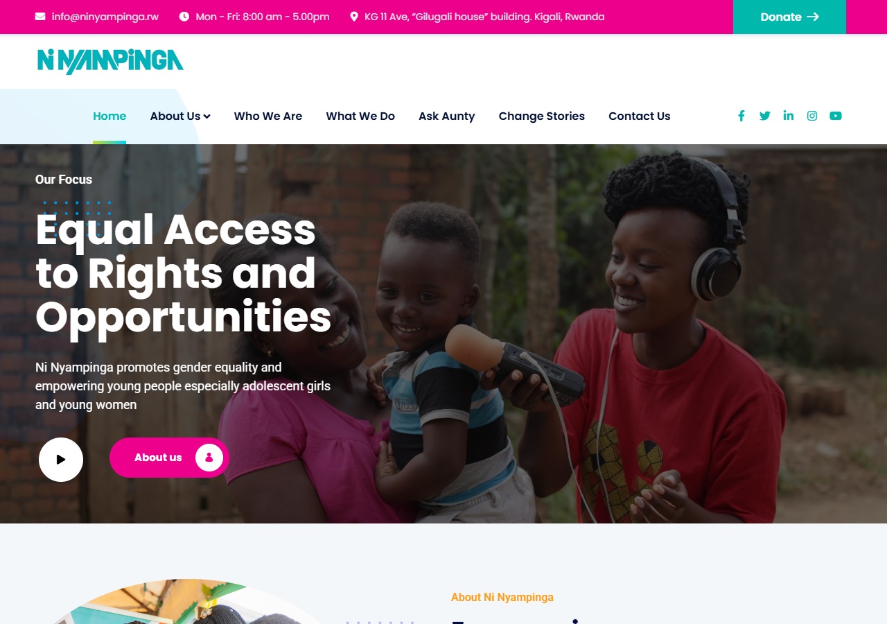 Ni Nyampinga website screenshot